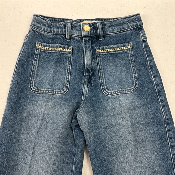 NWT Michael Kors Kids Wide Leg Jeans with Chain - Picture 3 of 7